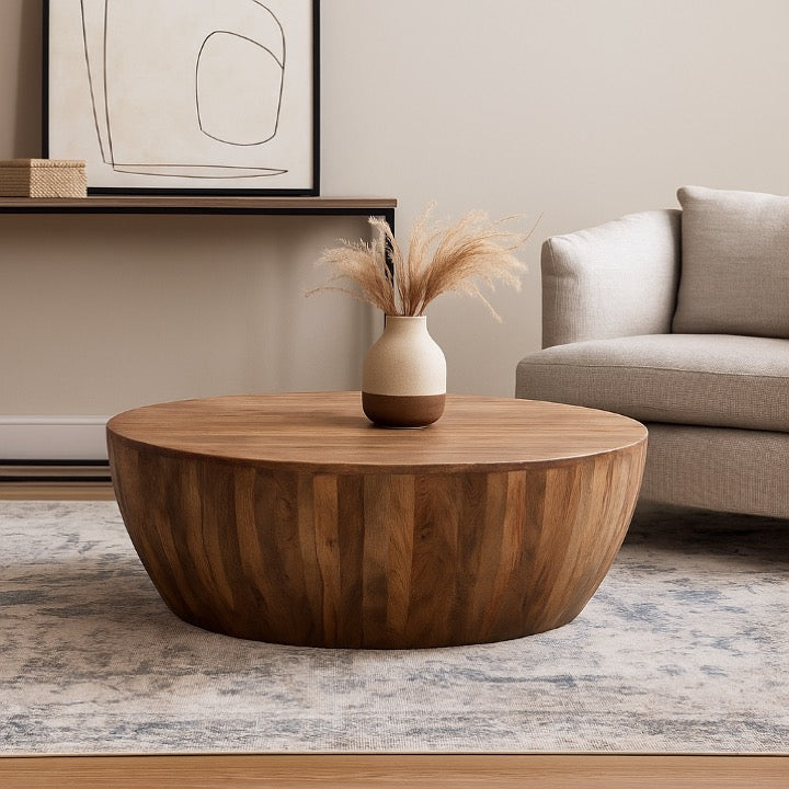 Rolleston Wooden Drum Coffee Table