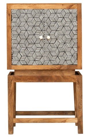 Toby Bone Inlay Bar Cabinet
