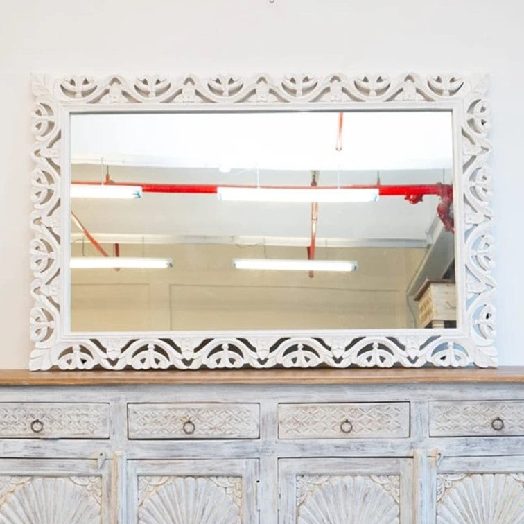 Blaire Hand Carved Wooden Mirror