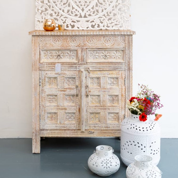 Josie Carved Wooden Cabinet