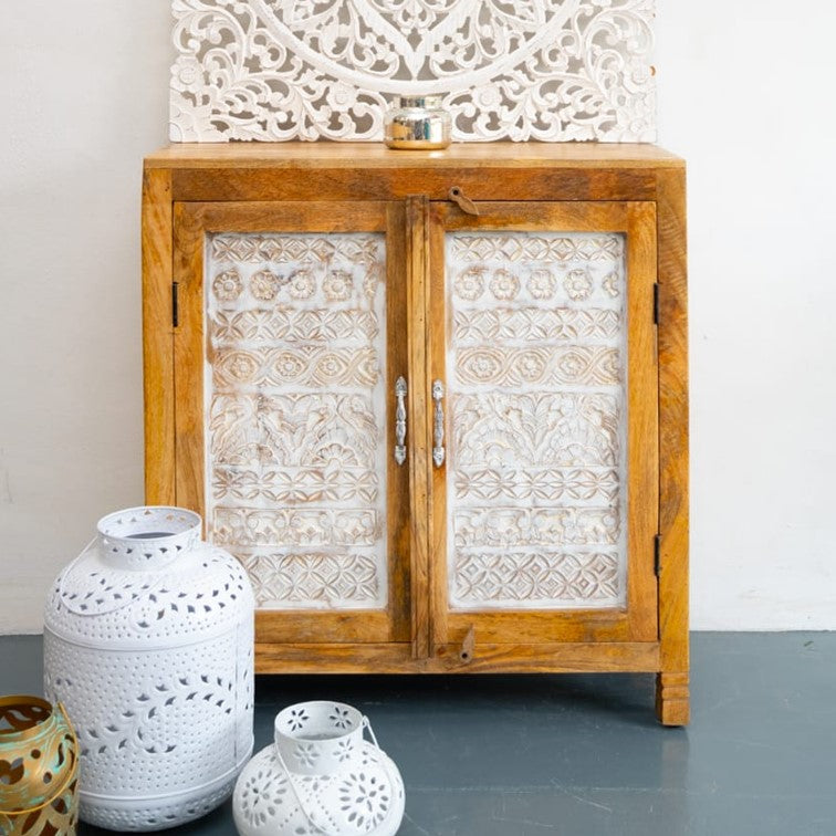 Anna Carved Wooden Cabinet