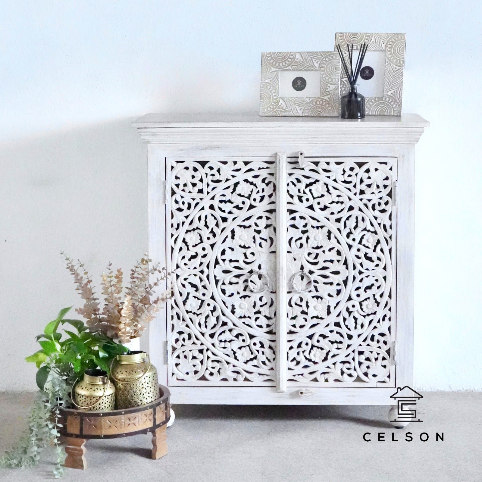 Ziva Carved Wooden Chest