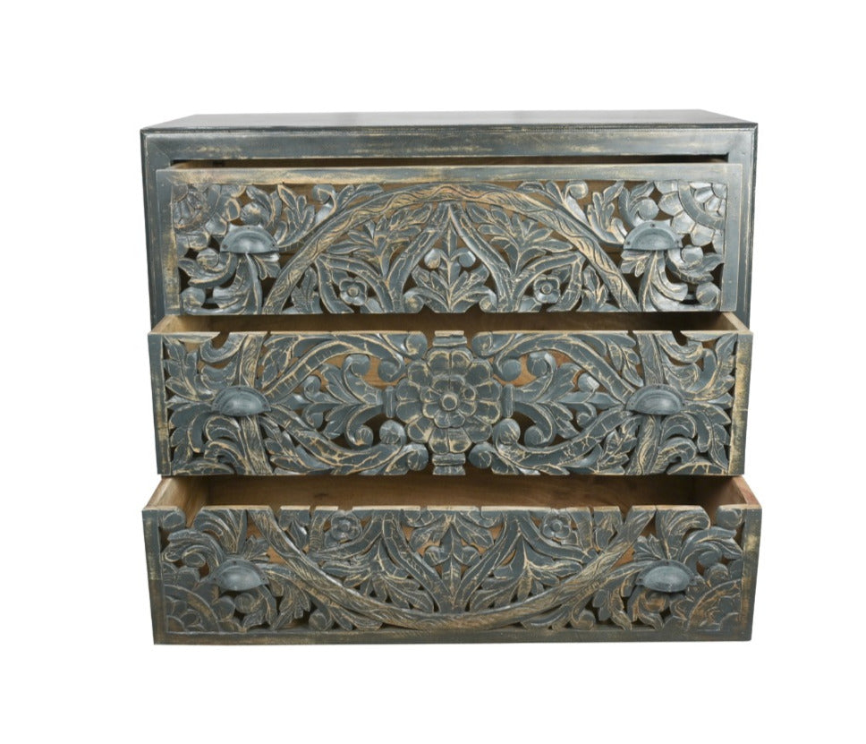 Abby Carved Wooden Chest of Drawer