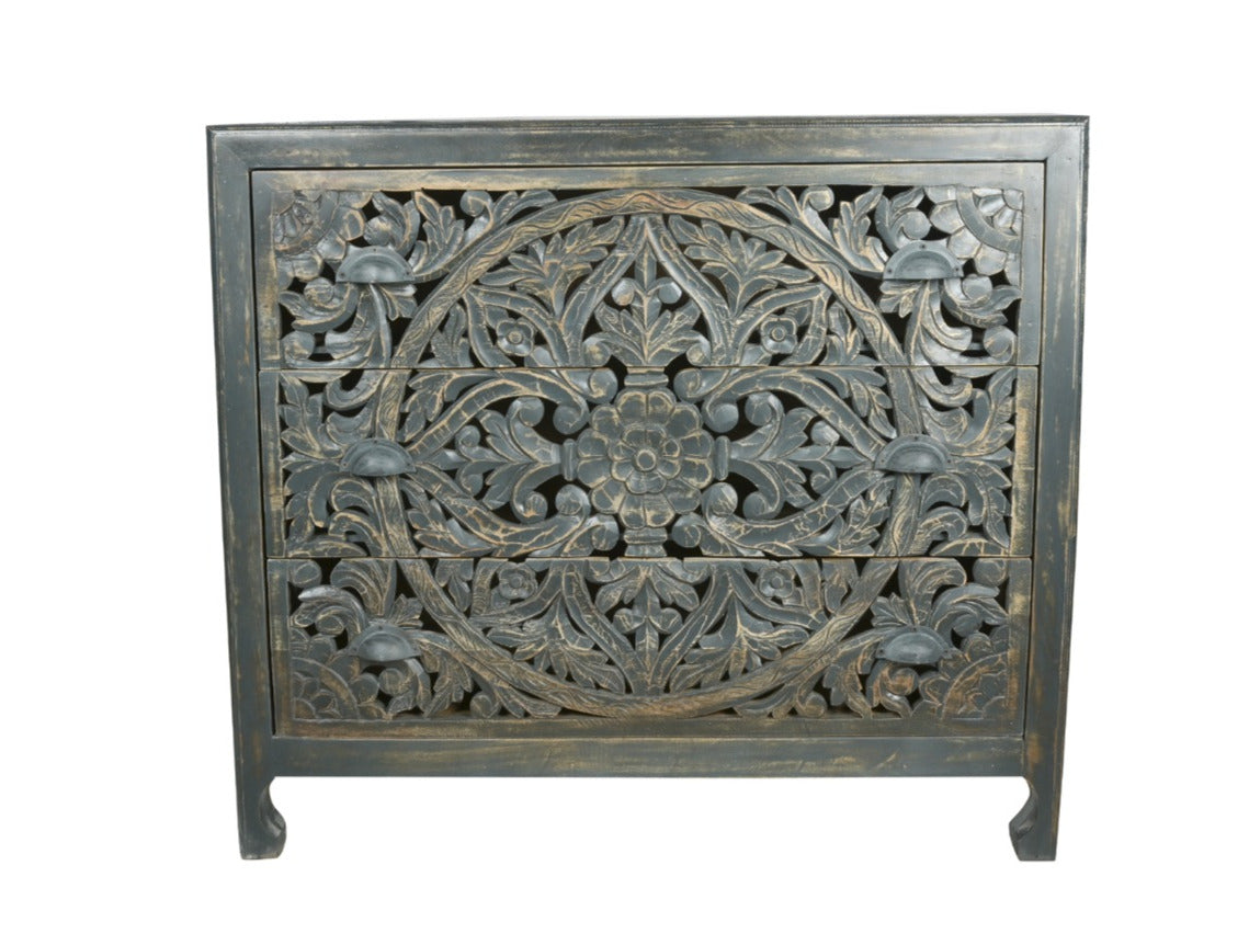 Abby Carved Wooden Chest of Drawer