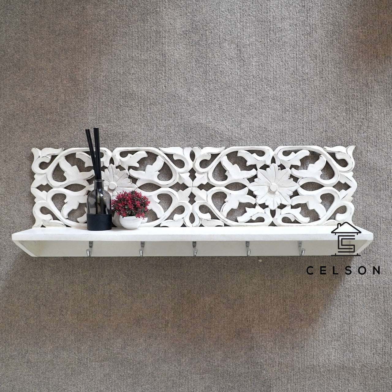 Willam Hand carved Wall Shelf