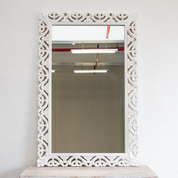 Blaire Hand Carved Wooden Mirror