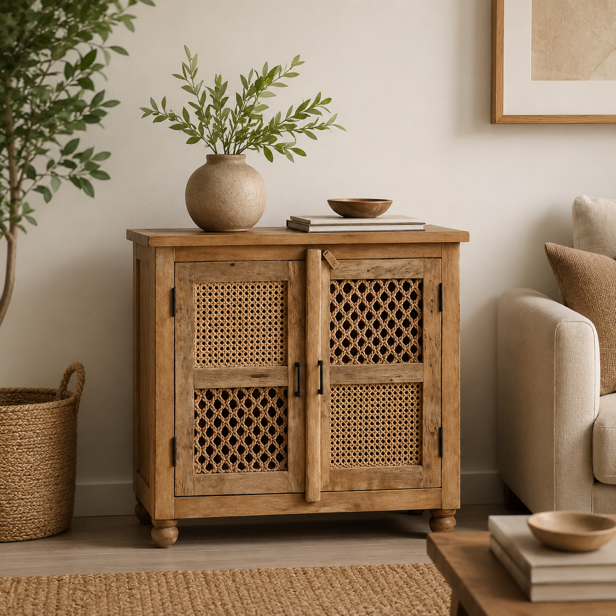Alston Hand carved Wooden Cabinet