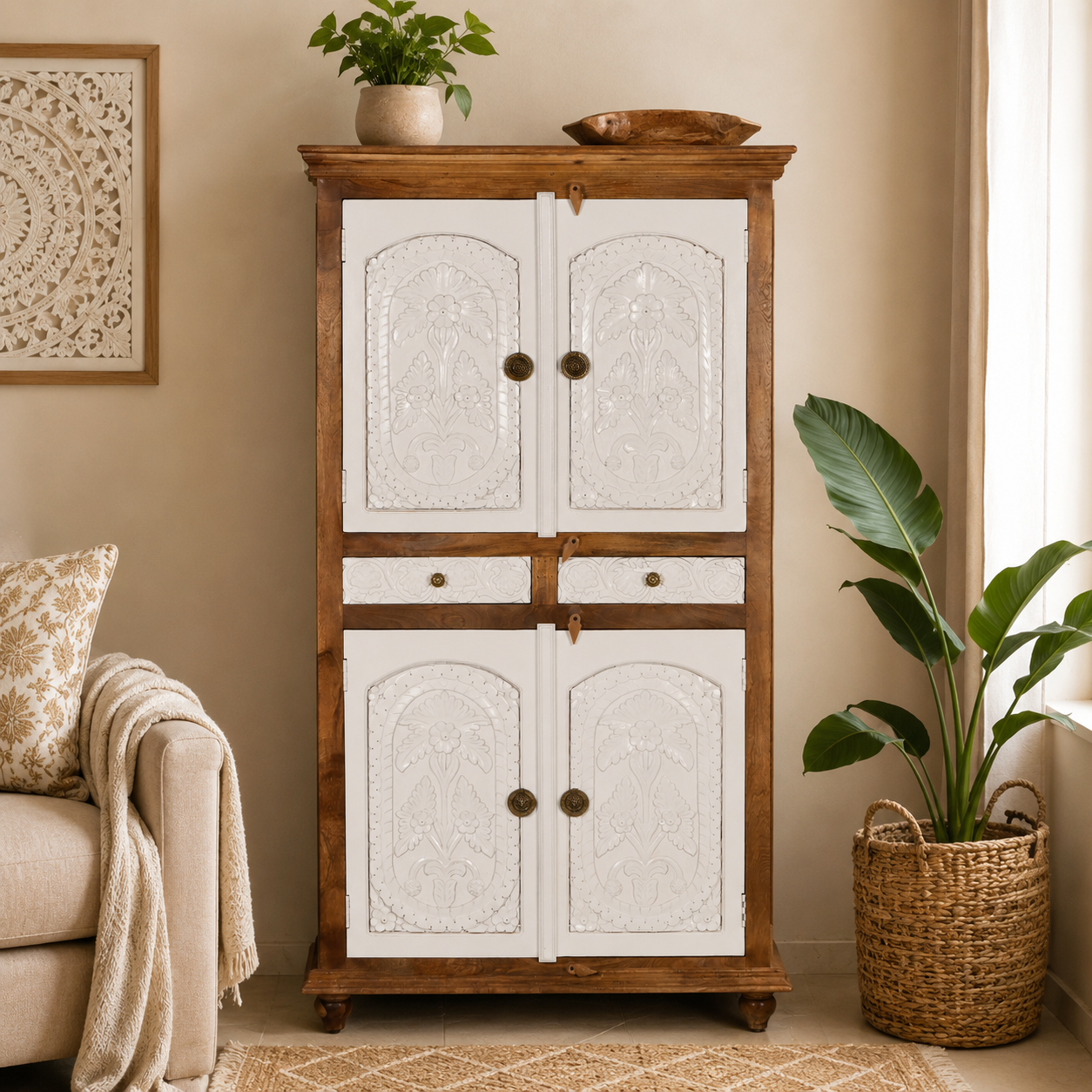 Caspian Hand Carved Almirah