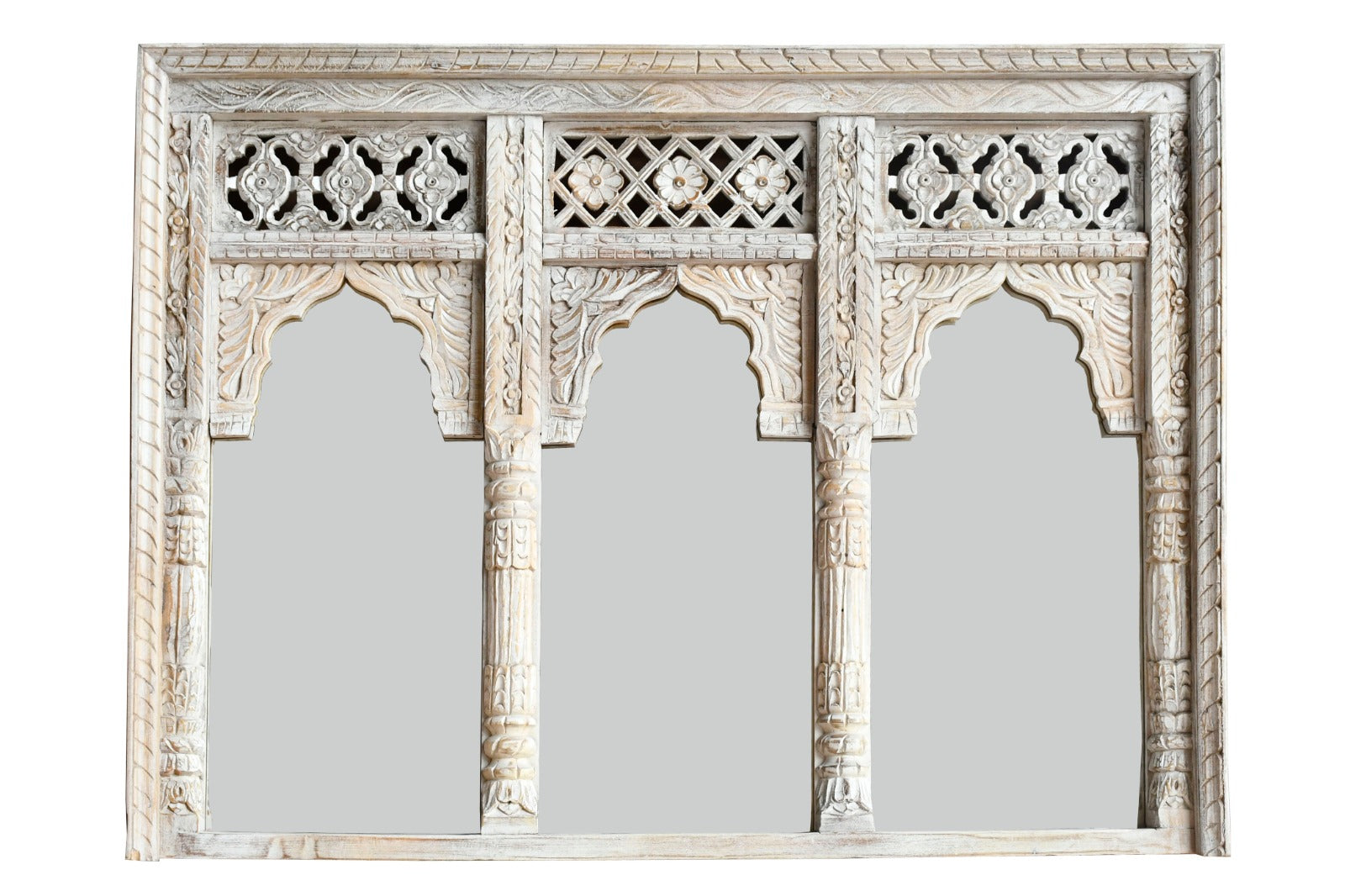 Joyce Carved Wooden Mirror