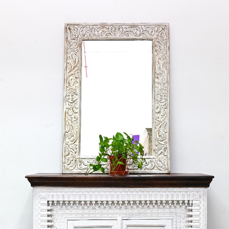 Eleanor Hand Carved Wooden Mirror