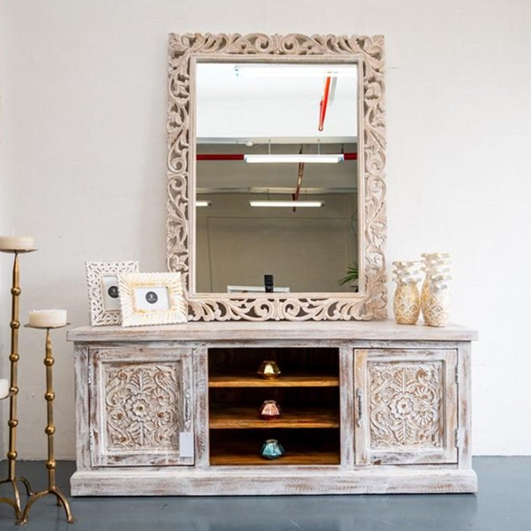 Wittrock Hand Carved Wooden TV Cabinet