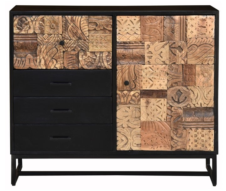 Sammy Carved Wooden Chest of Drawer