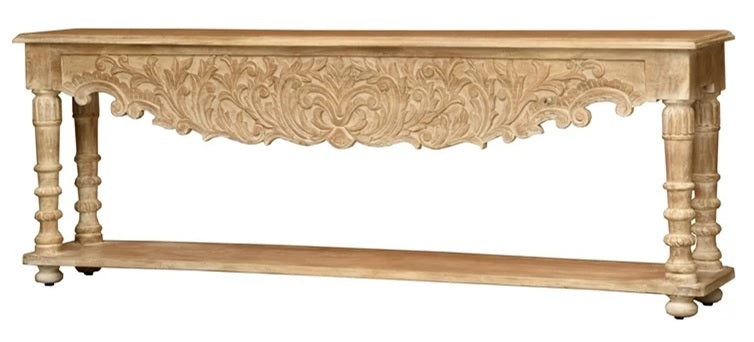 Woller Hand Carved Wooden Console Table