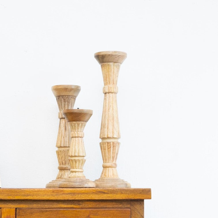 Reign Hand Carved Candle Holder