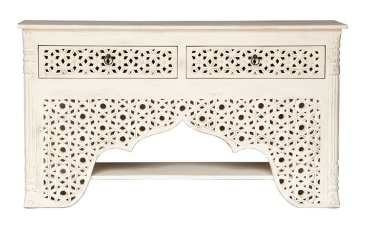 James Hand Carved Wooden Console Table