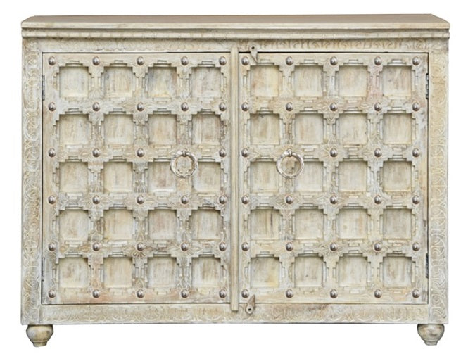 Daisy Carved Wooden Cabinet