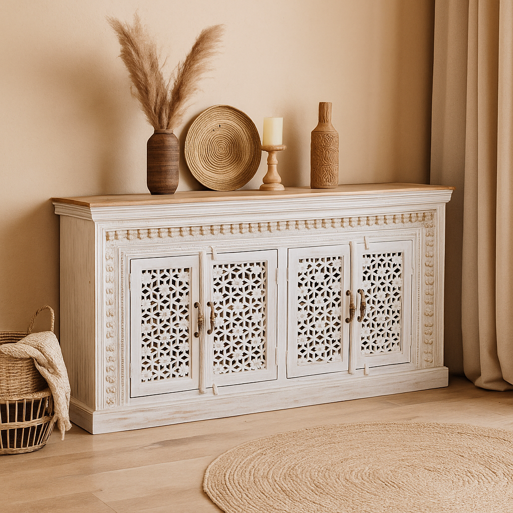 Shelly Hand Carved Sideboard