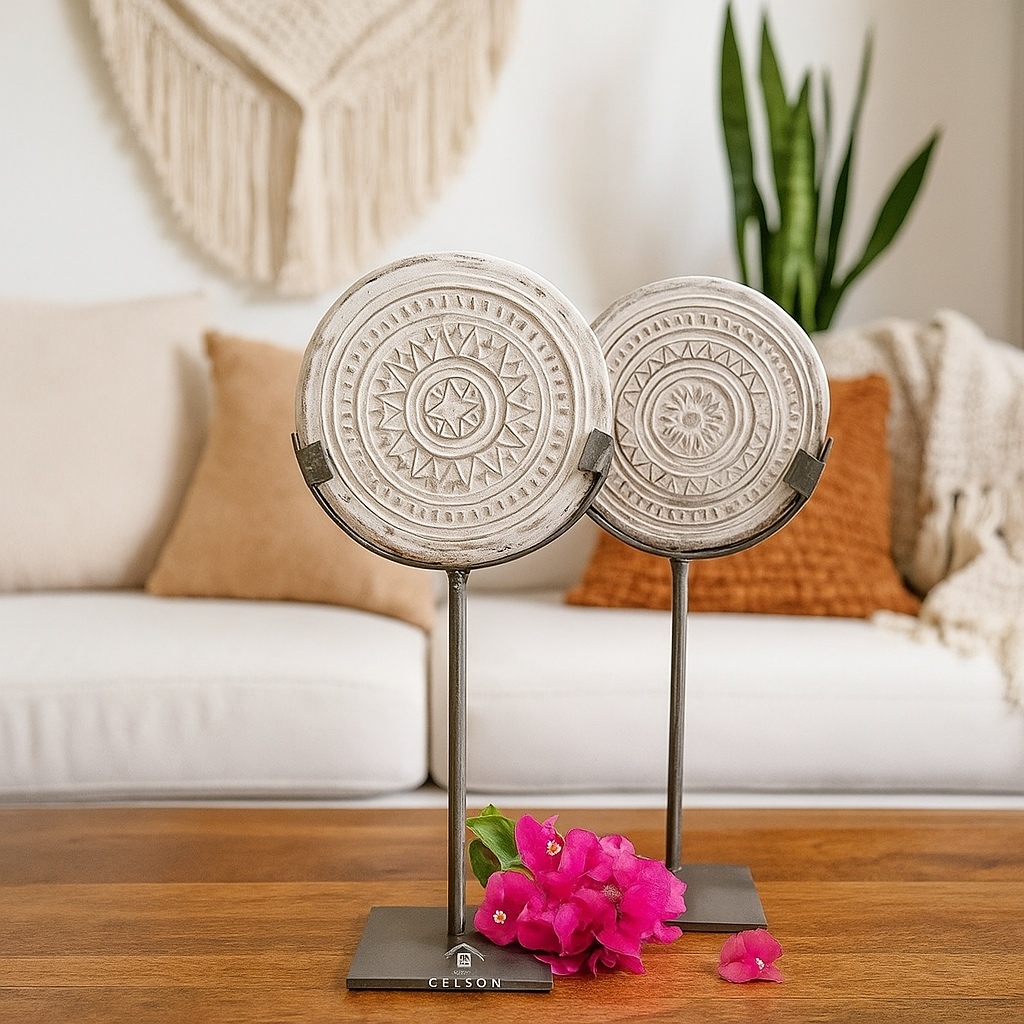 Phena_Hand Carved Mandala with Metal Stand