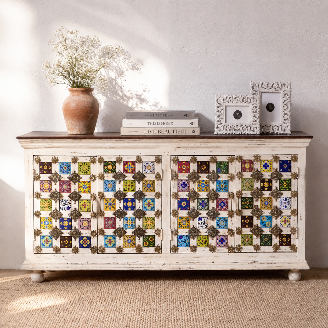 Yasmin Hand Carved Wooden Sideboard