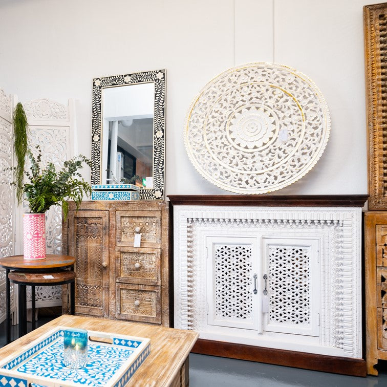 Carole Wooden Carved Cabinet