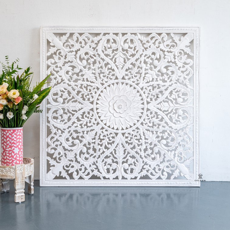 Fink Carved Wall Panel White