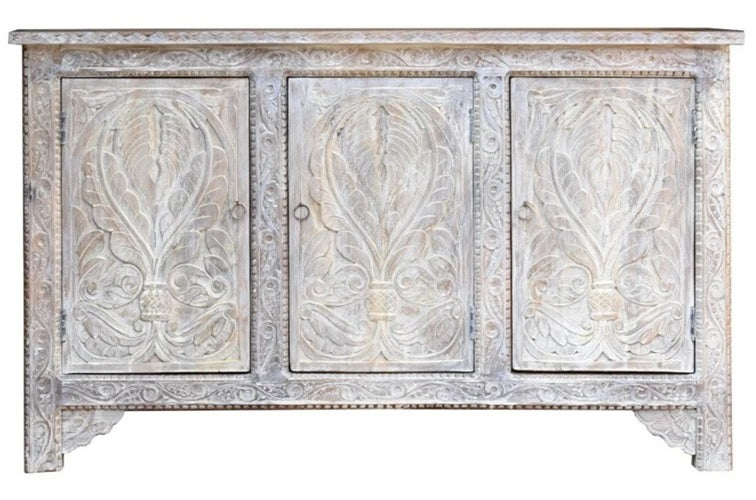 Remi Hand Carved Wooden Sideboard