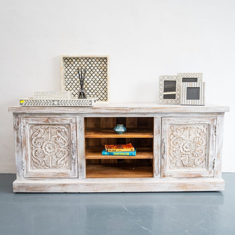 Wittrock Hand Carved Wooden TV Cabinet