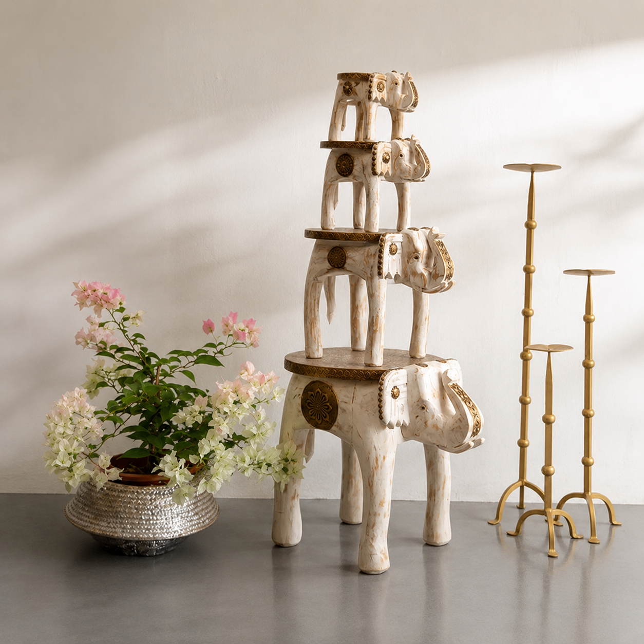 Renuka Wooden Elephant Stool