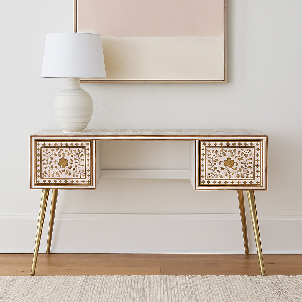 Sarah Hand Carved Wooden Study Table