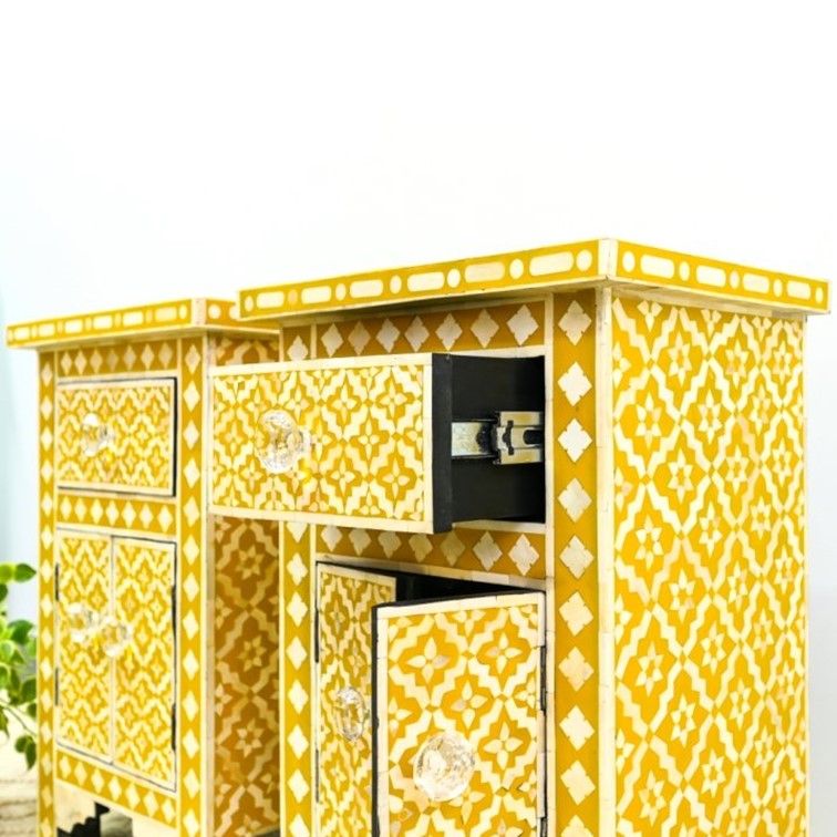 Viny Bone Inlay Bed Side