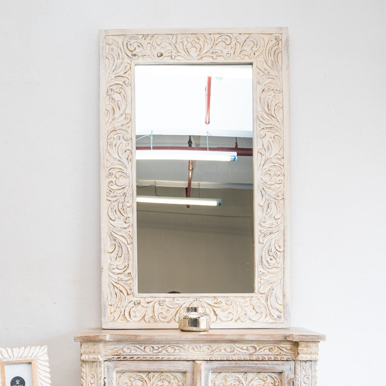 Eleanor Hand Carved Wooden Mirror
