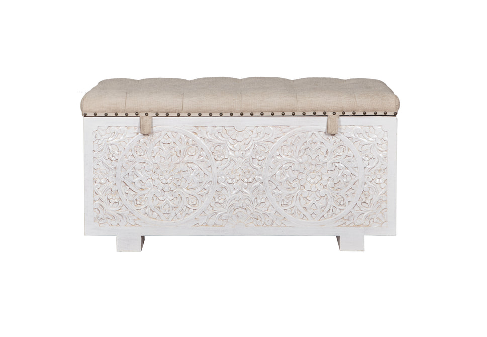 Jaden Wooded Carved Storage Trunk