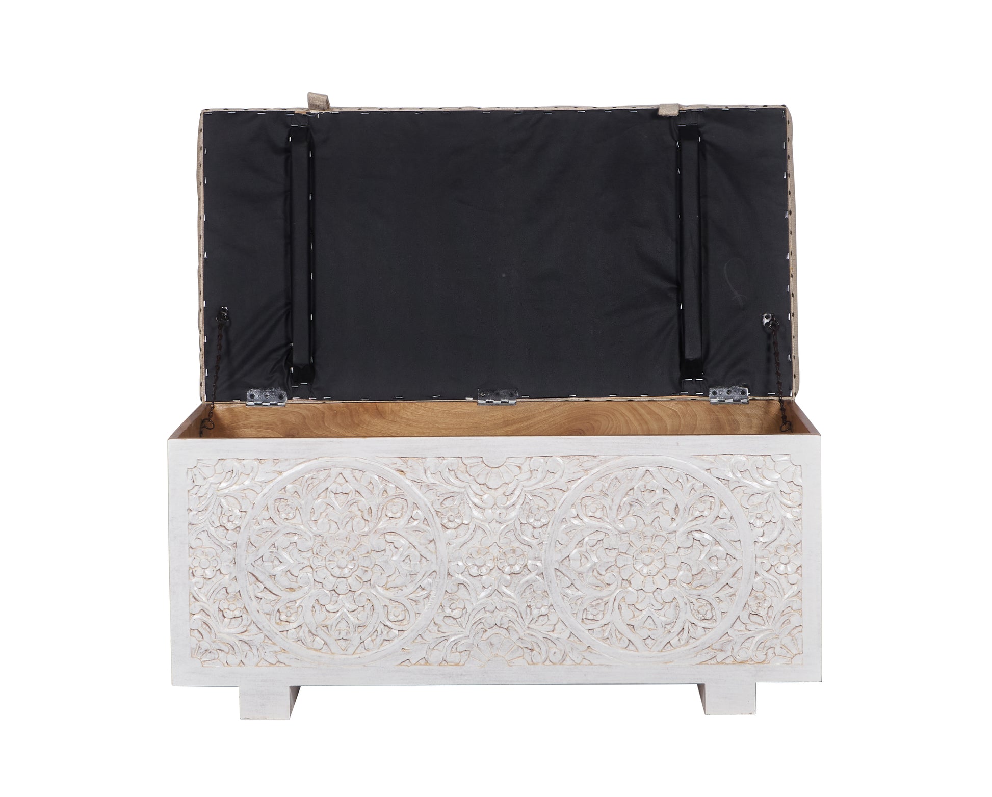 Jaden Wooded Carved Storage Trunk