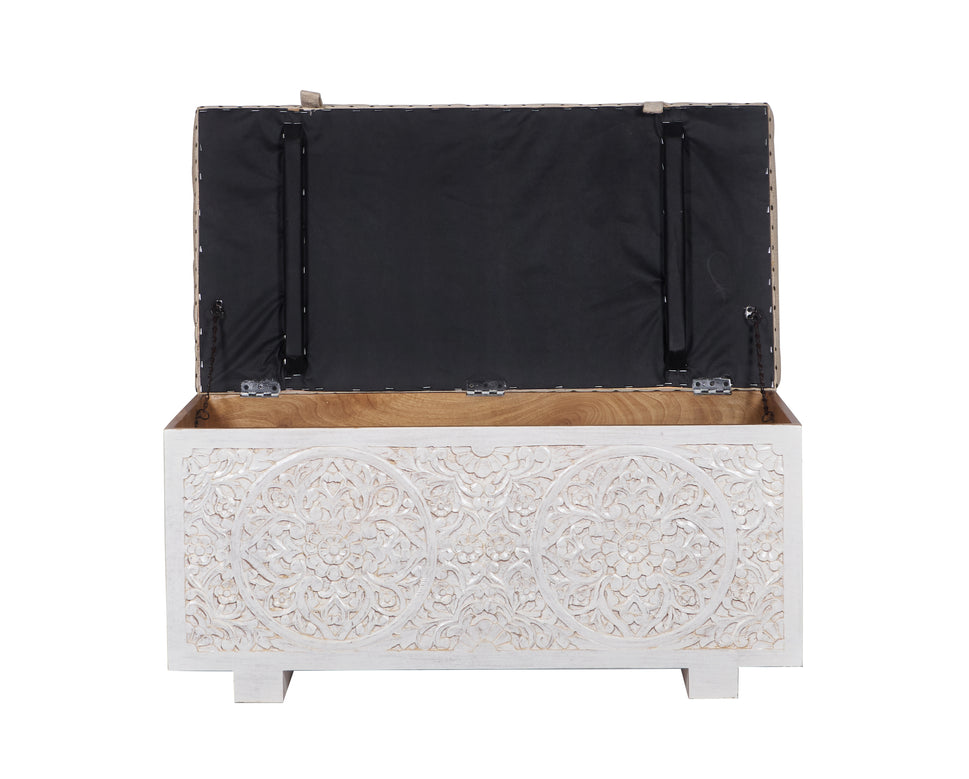 Jaden Wooded Carved Storage Trunk