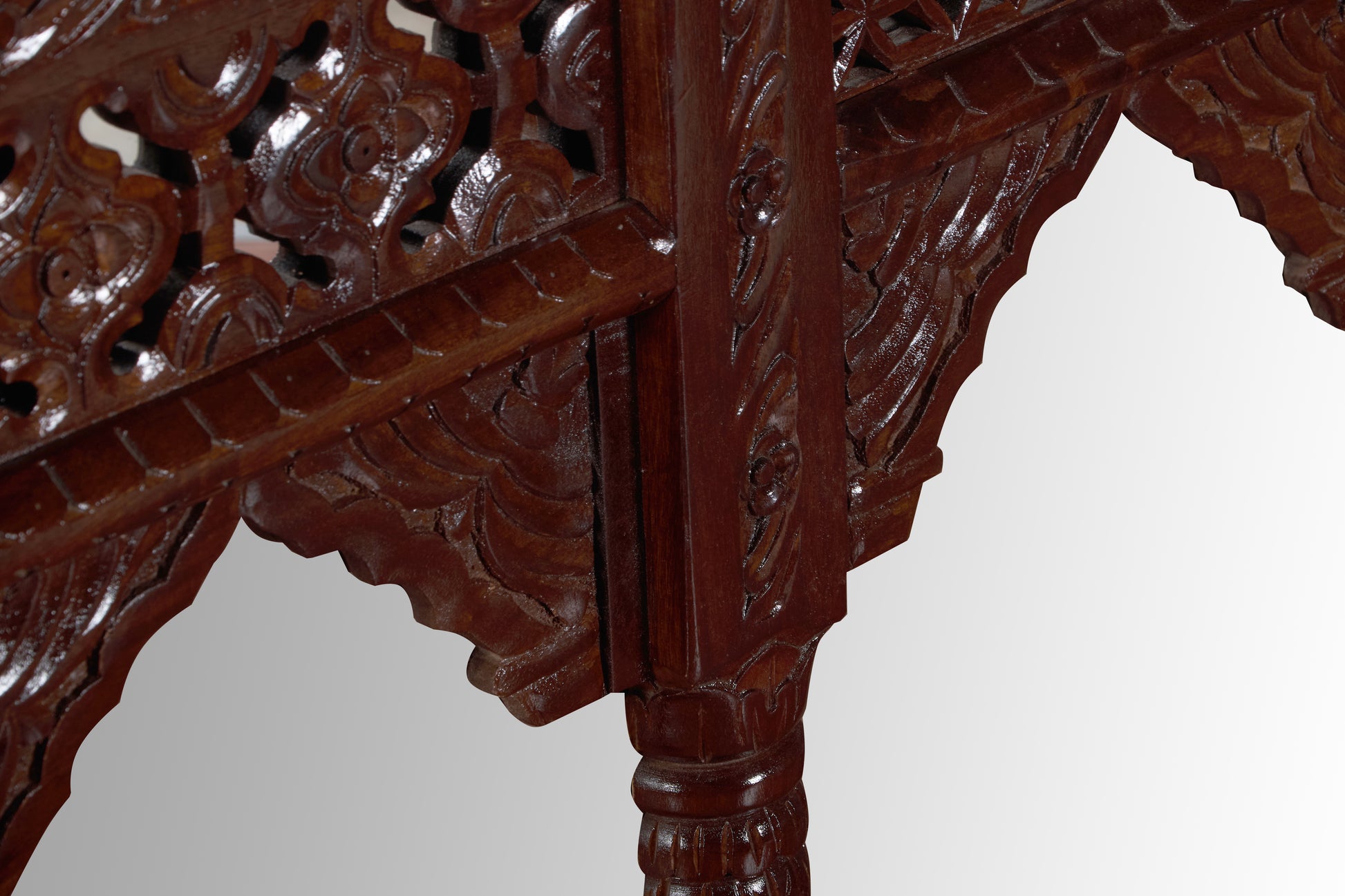 Veera Hand Carved Wooden Mirror