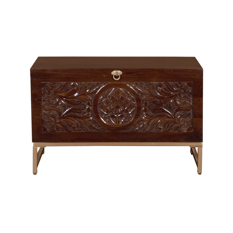 Rian Carved Storage Trunk