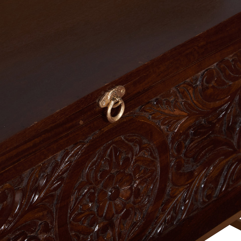 Rian Carved Storage Trunk