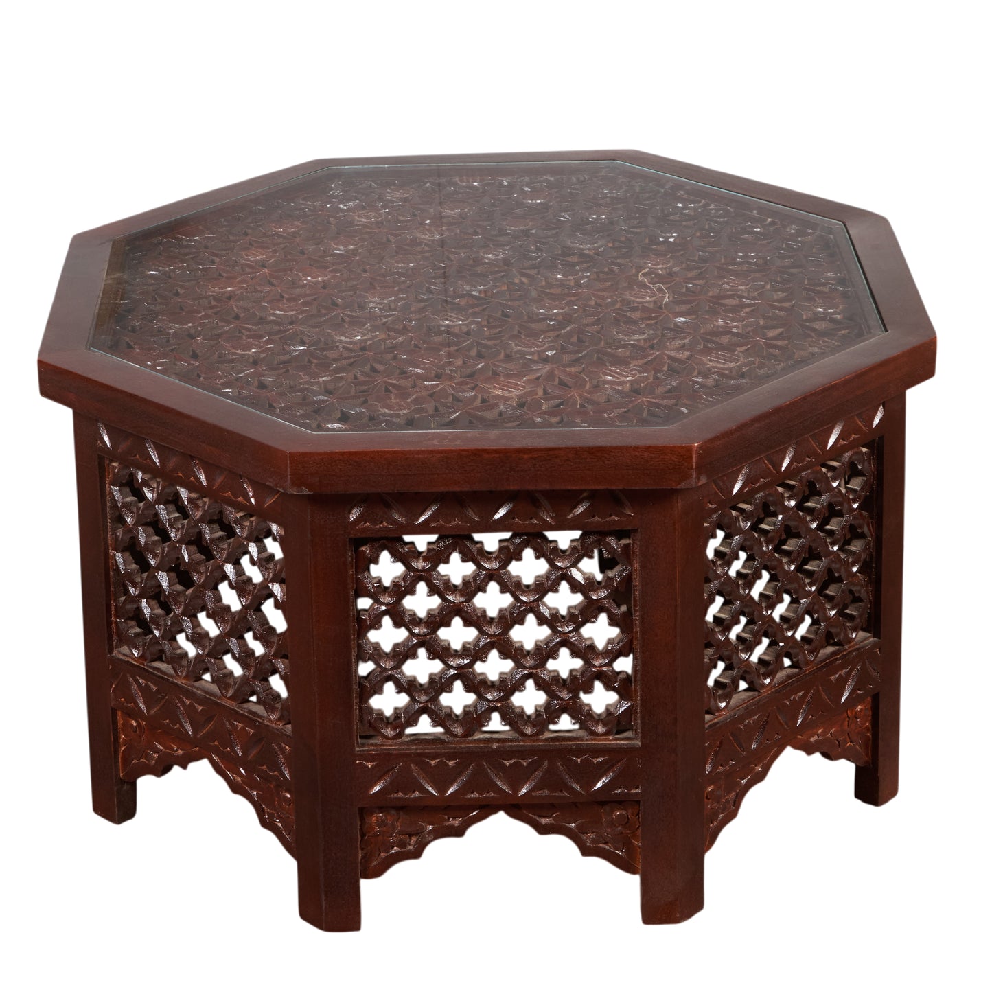 Jesse Carved Wooden Coffee Table