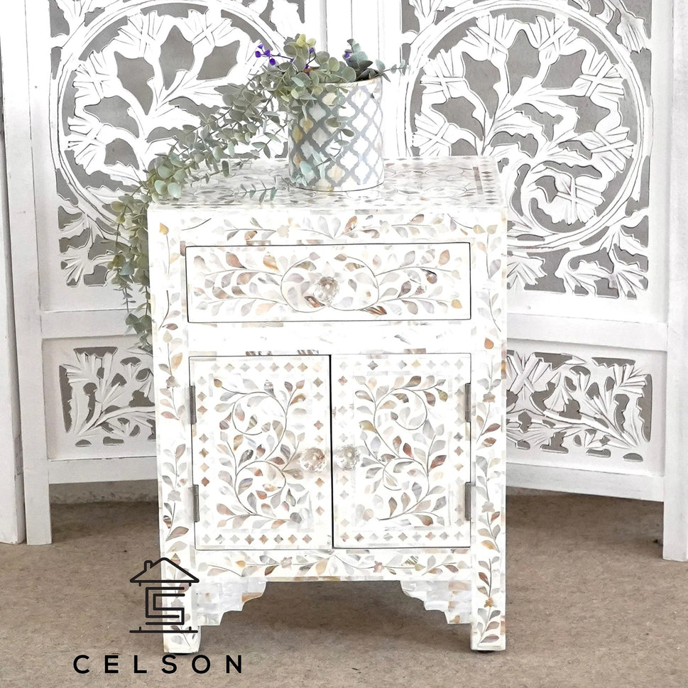 Kelly Mother of pearl Inlay Bedside
