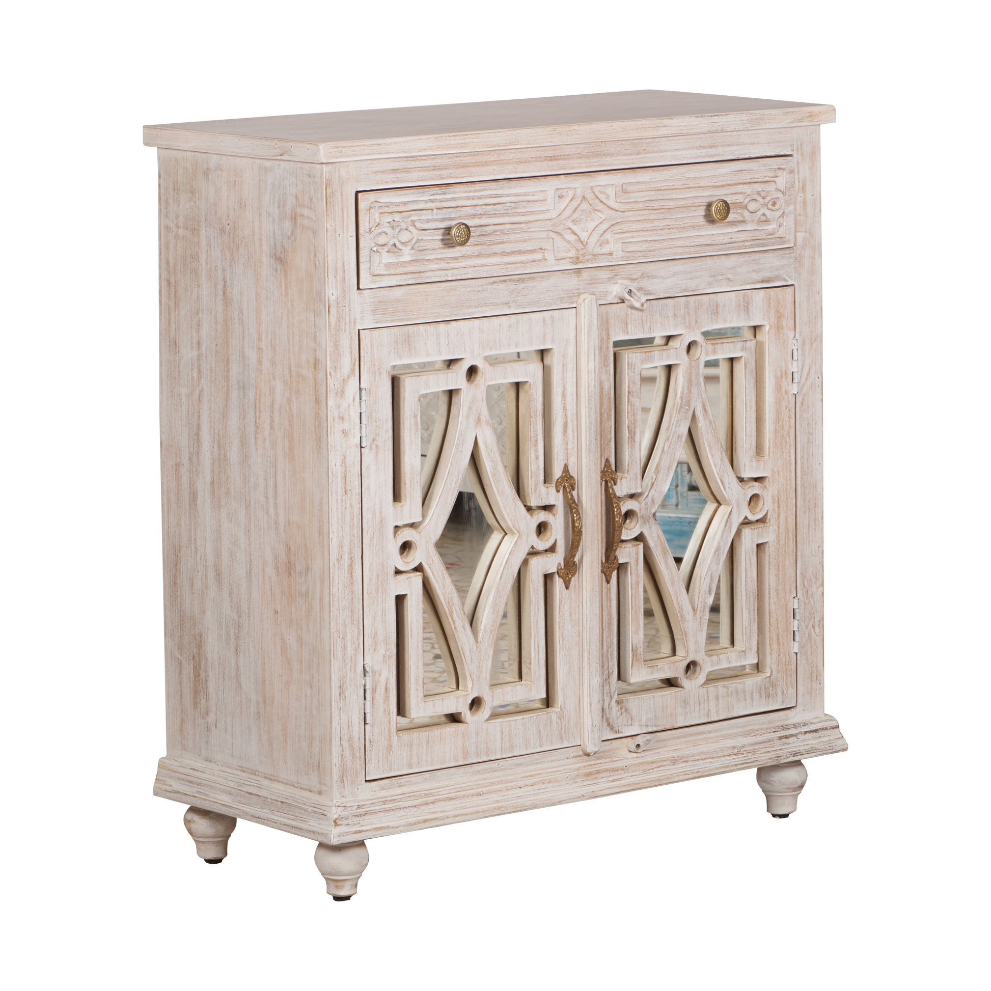Elodie Carved Wooden Cabinet