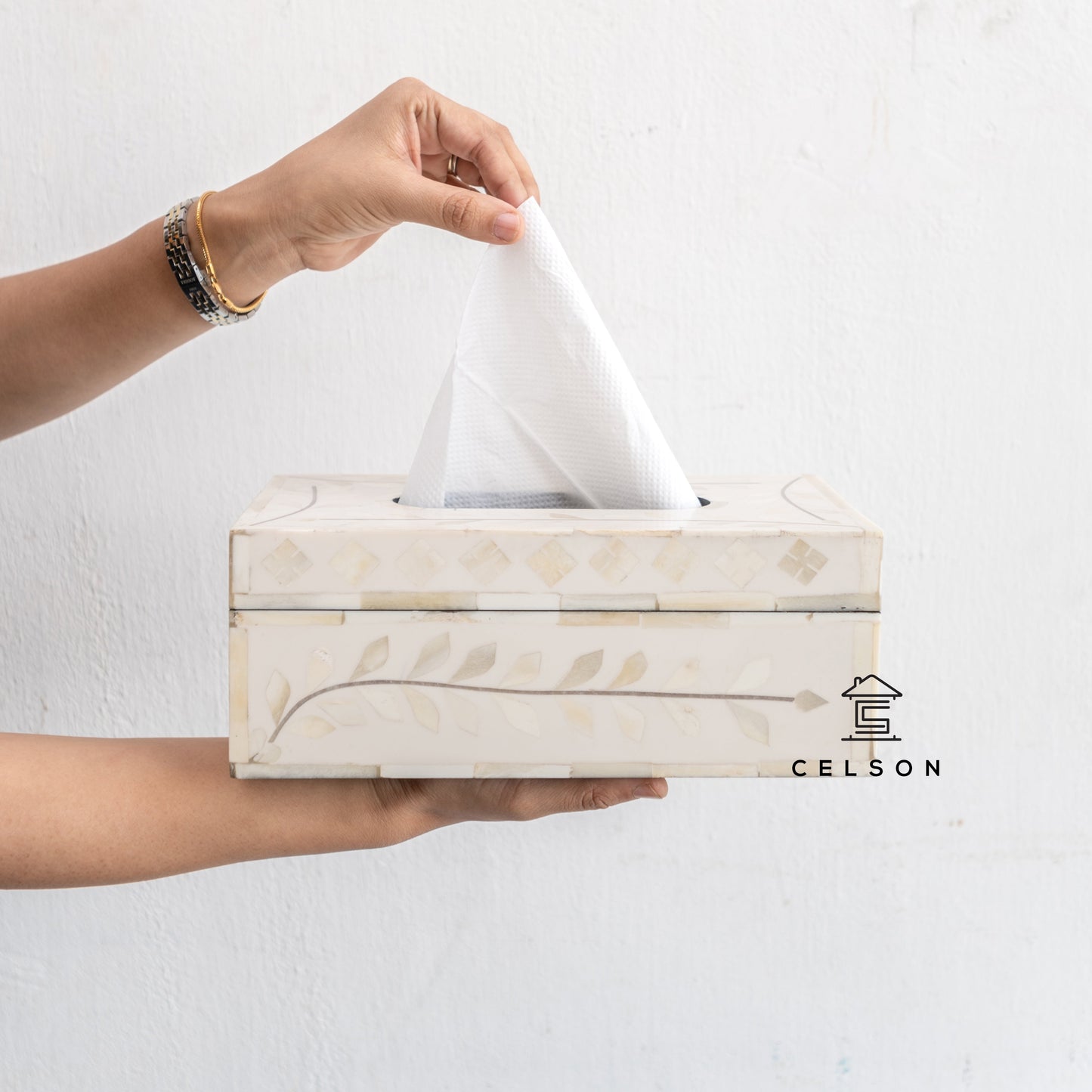 Obie MOP Inlay Tissue Box