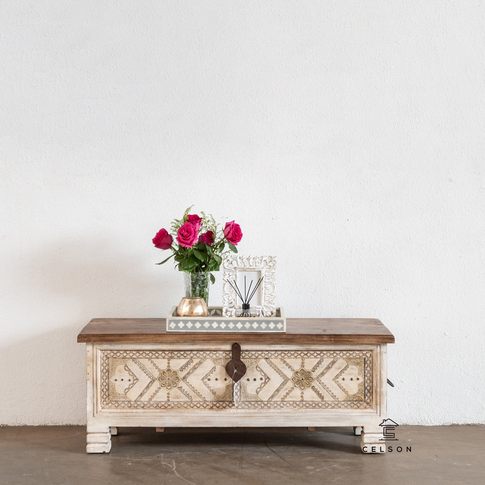 Cibu Carved Wooden Storage Trunk