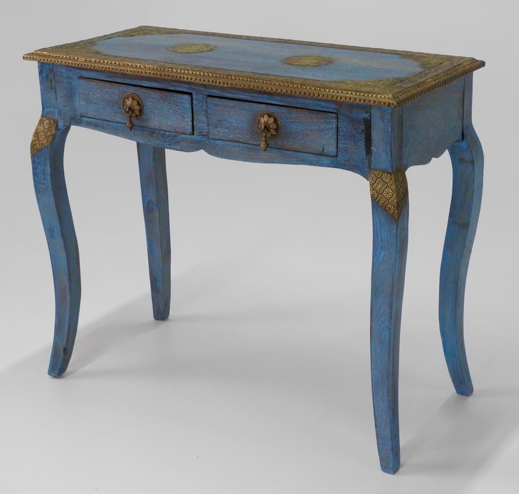 Nathan Wood Brass Inlaid Console Table