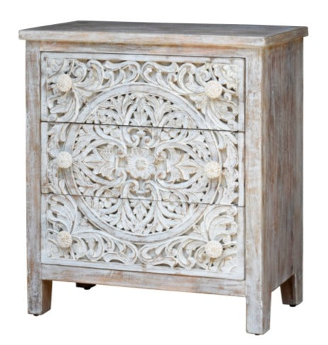 Hanna Carved Wooden Chest of Drawer