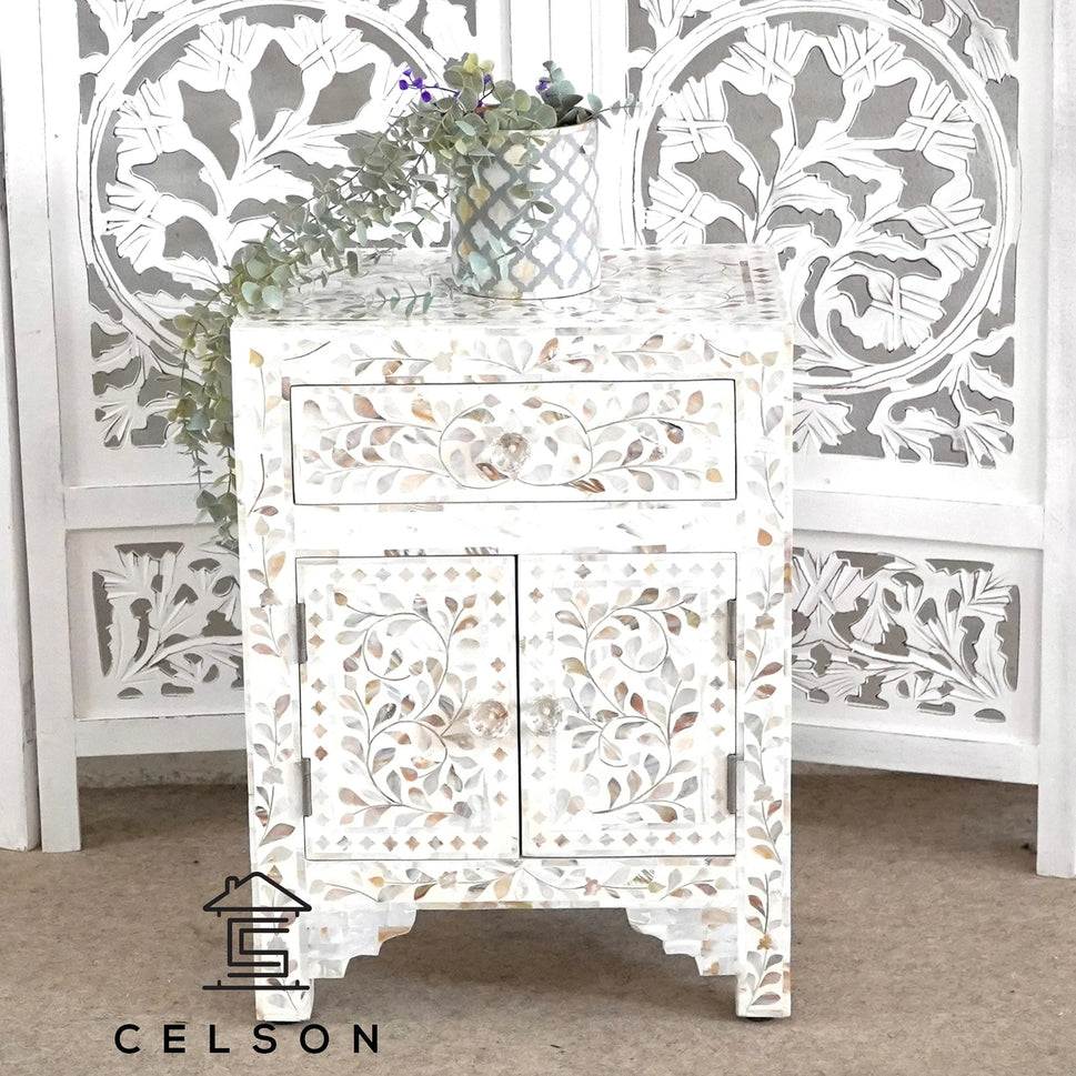 Kelly Mother of pearl Inlay Bedside