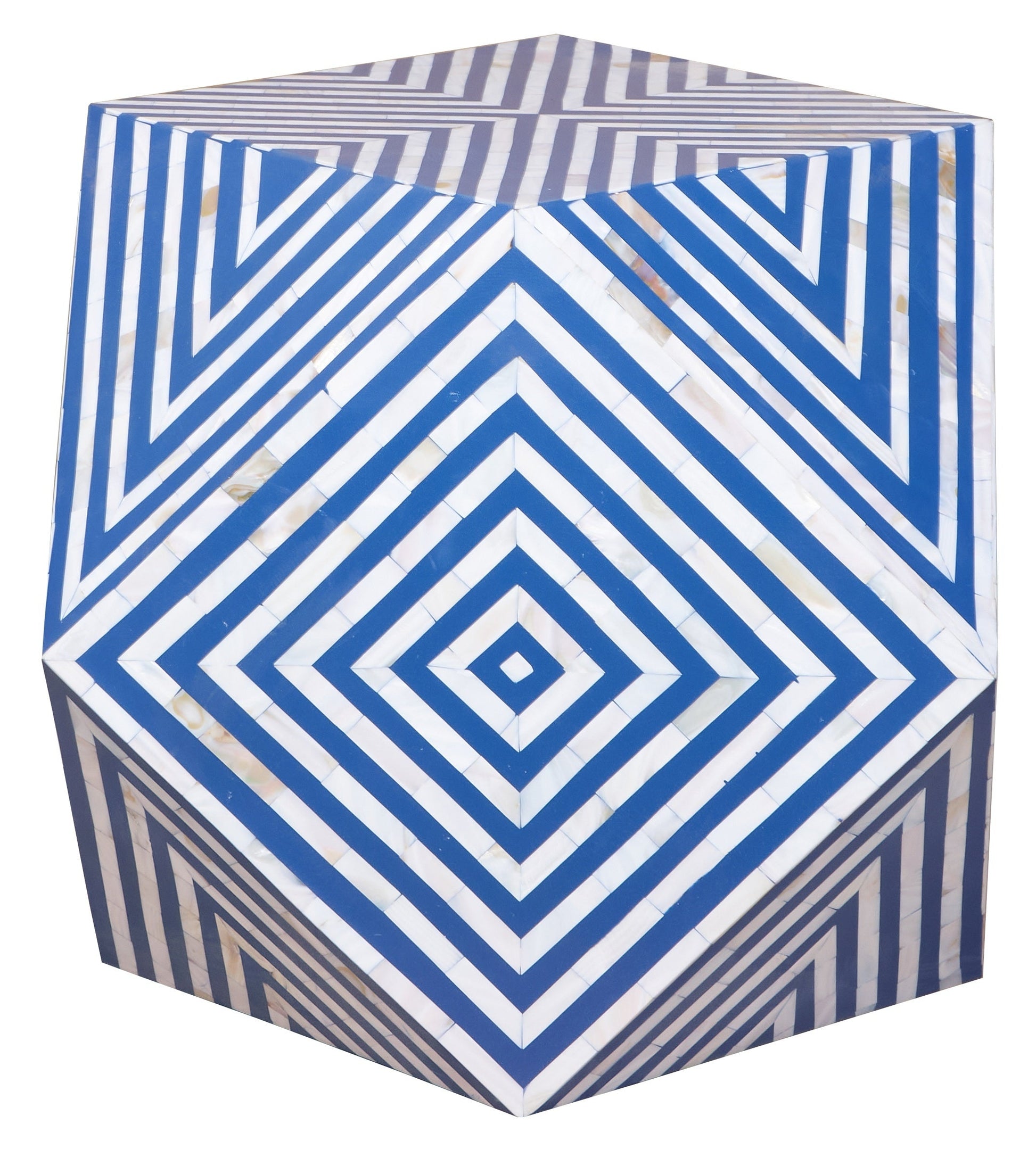 Charles Mother of Pearl Inlay Diamond Stool