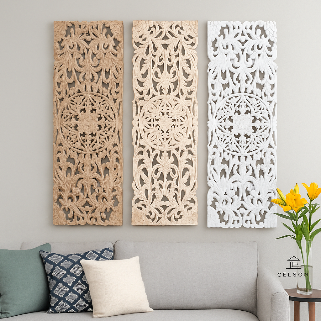 Meena Carved Wall Panel