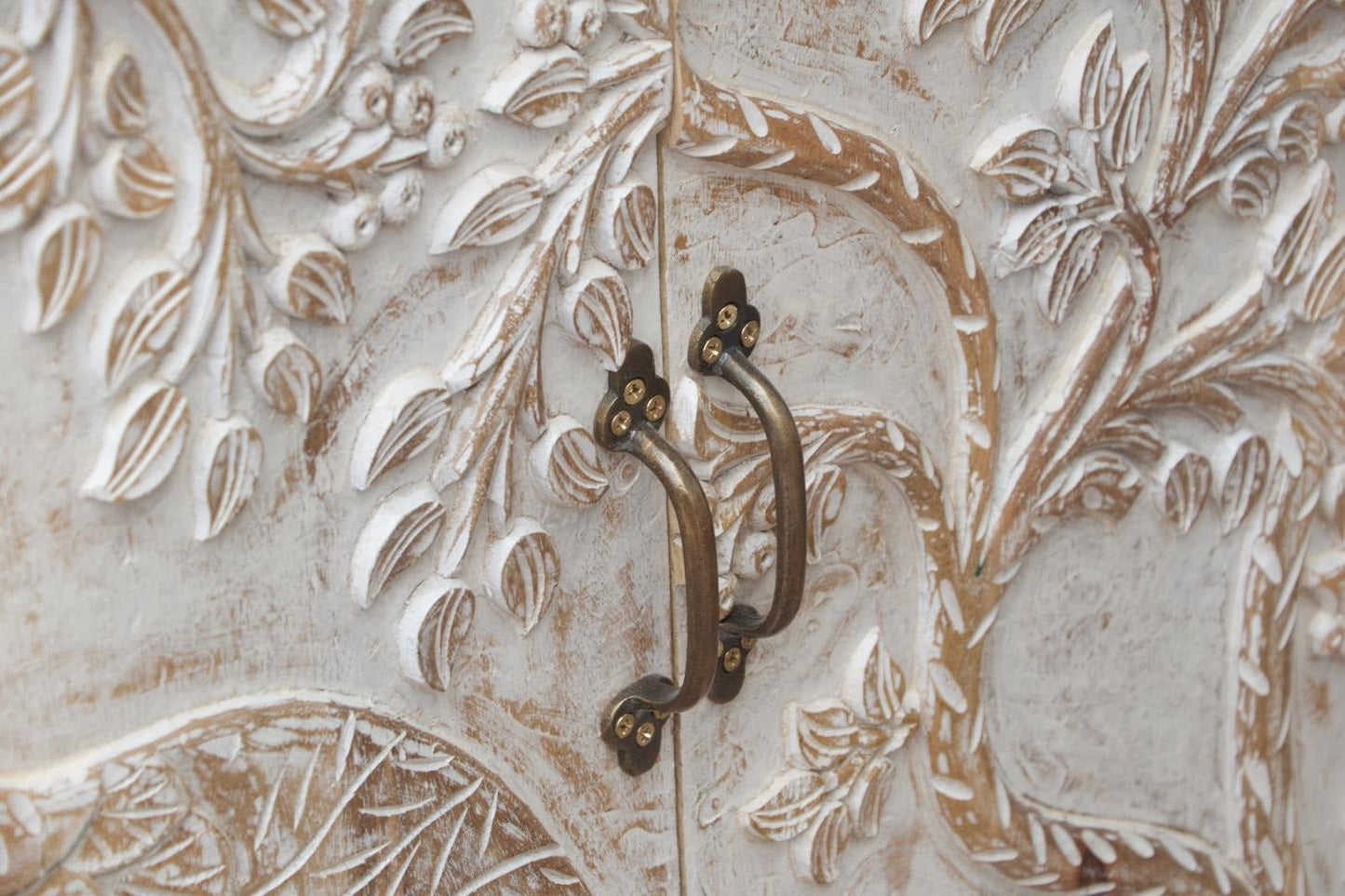 Leo Carved Wooden Cabinet