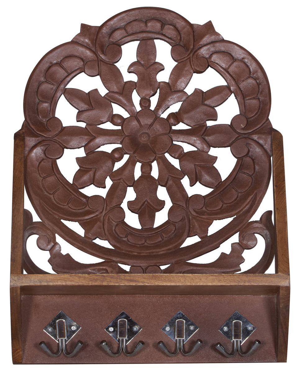 Liam Hand Carved Wall Shelf