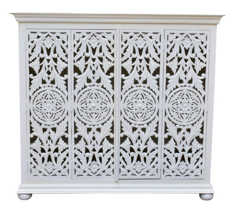 Celio Hand Carved Wooden TV Cabinet